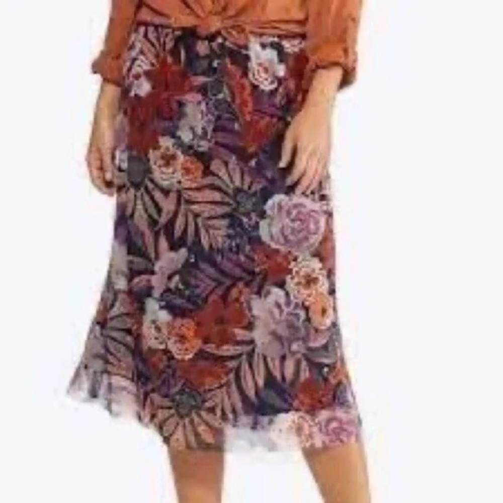Mlle Gabrielle | Plus Floral Skirt 3X Boho Prairie Fall